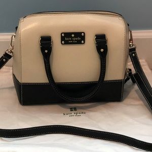 KATE SPADE New York Black & White Leather Satchel